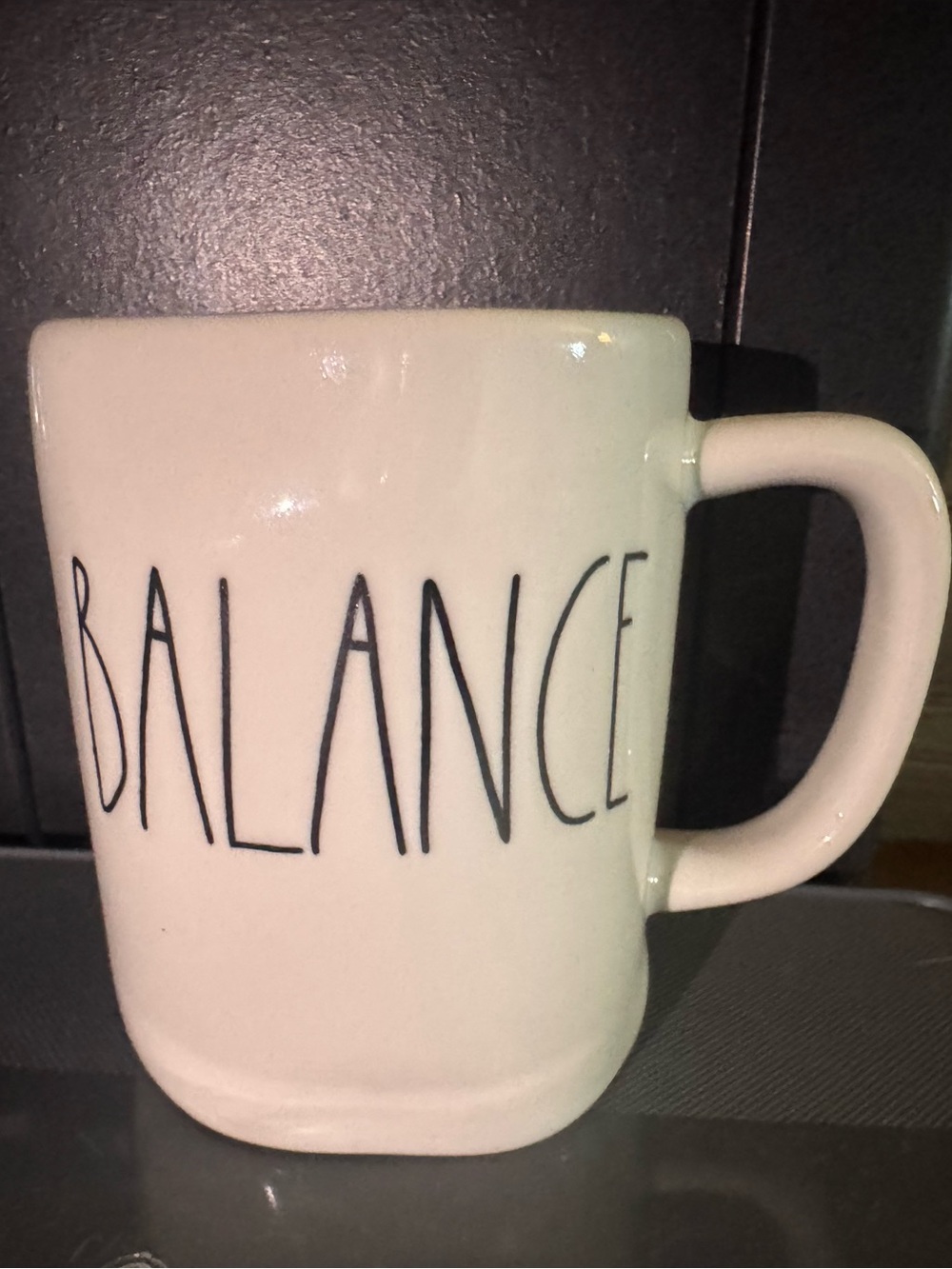 Rae Dunn BALANCE Coffee Mug White Ceramic Inspirational Mug Farmhouse Decor